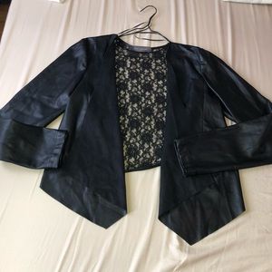 Black leather sweater